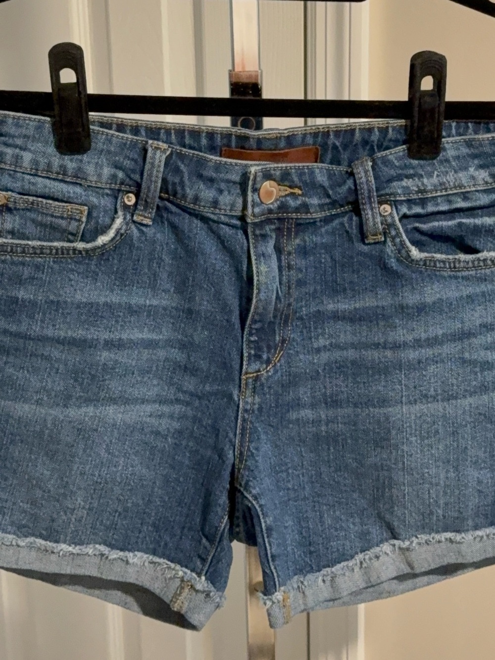 Joe's Jeans Indigo Denim Shorts with Tan Label